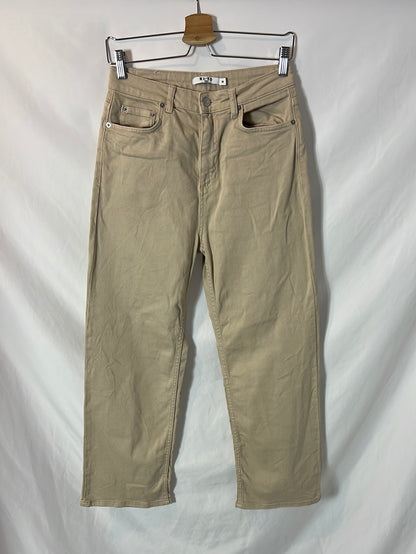 NA-KD. Pantalón denim beige T.38