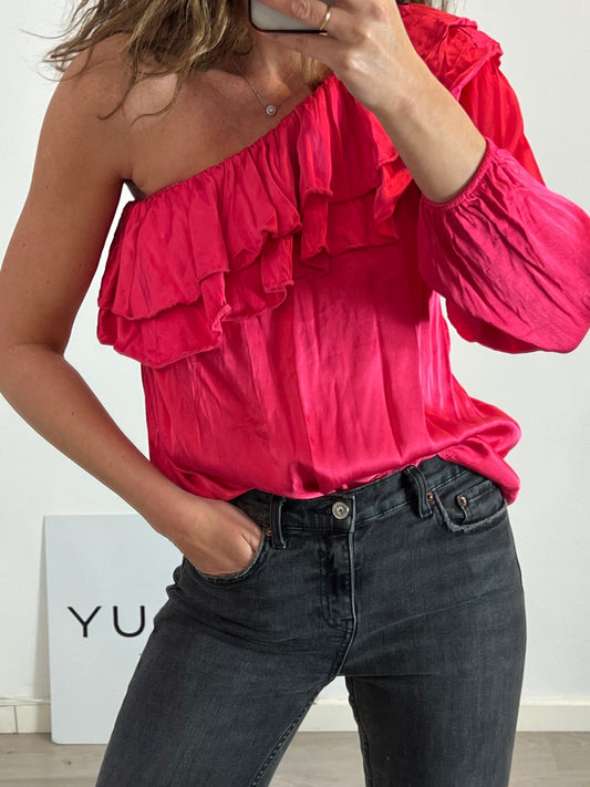 OTRAS. Top rosa asimétrico T.s/m