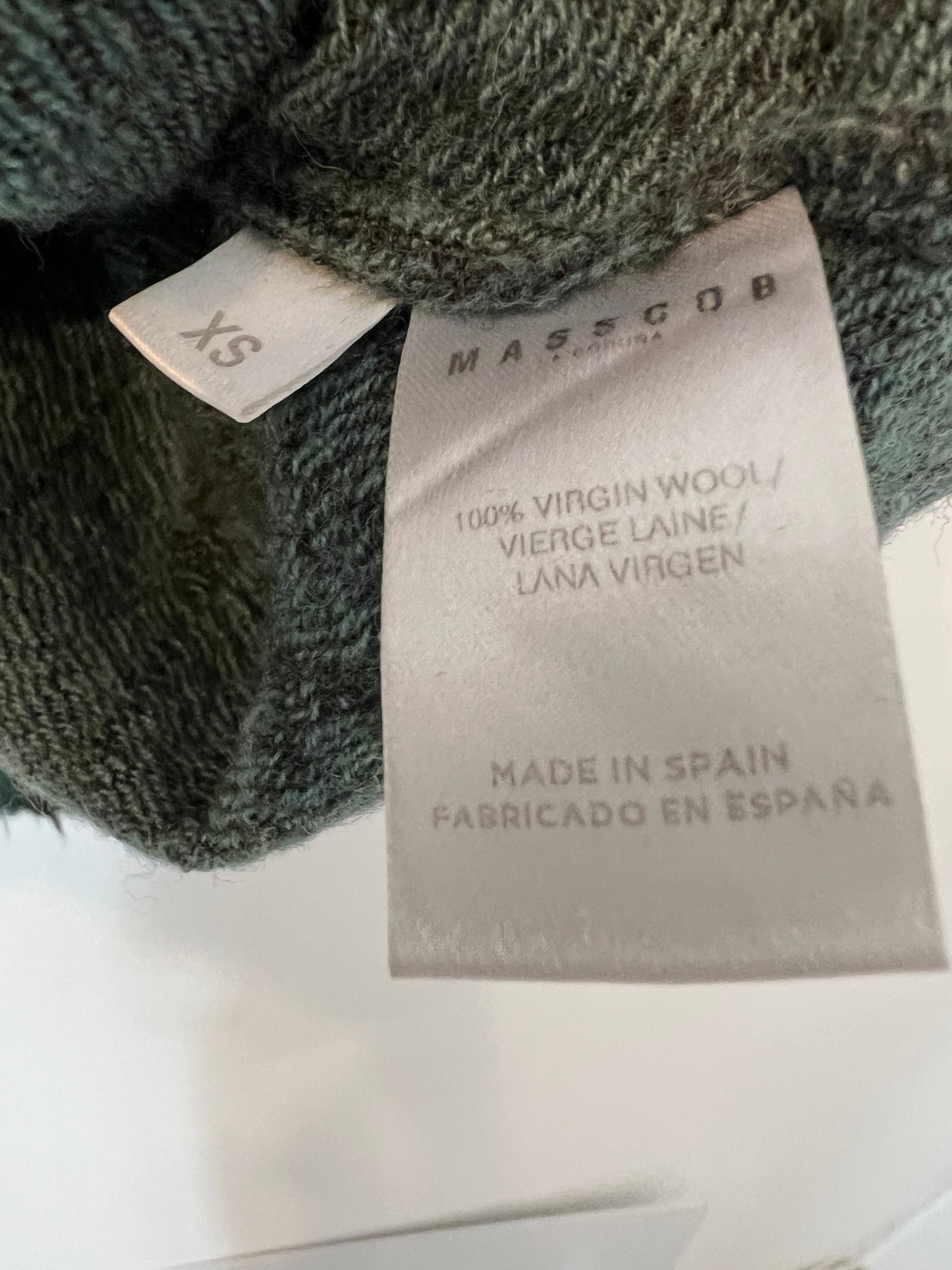 MASSCOB. Top verde jaspeado lana virgen T.xs