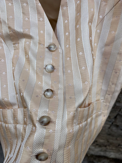 ALTEA MILANO. Chaleco seda tono pastel rayas. TS/ M