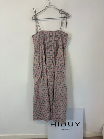 INTROPIA. Vestido midi malva estampado
