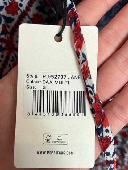 PEPE JEANS. Vestido corto flores T.s