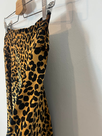 OTHERS. Animal print velvet midi skirt. XS