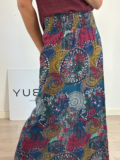 SURKANA. Falda larda multicolor T.s