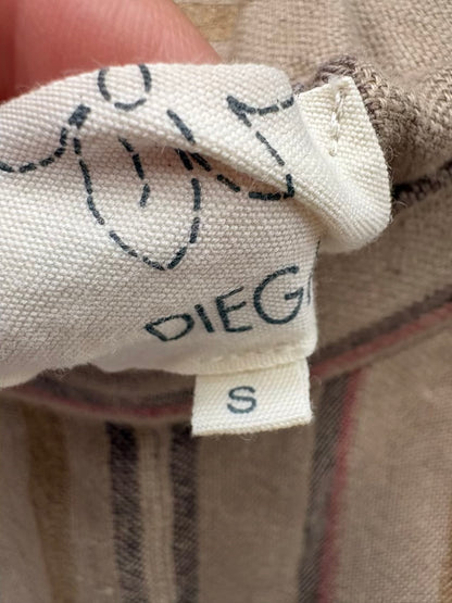 DIEGA. Conjunto lino rayas chaqueta y pantalón