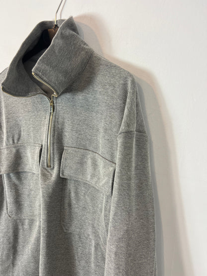 MANGO. Sudadera gris jaspeada. T M