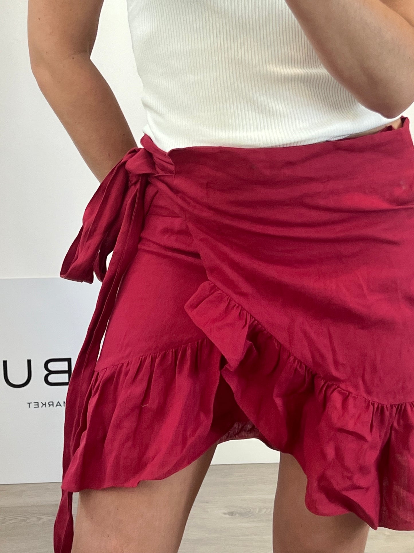 ISABEL MARANT ETOILE. Falda Lino con por frambuesa. T 36