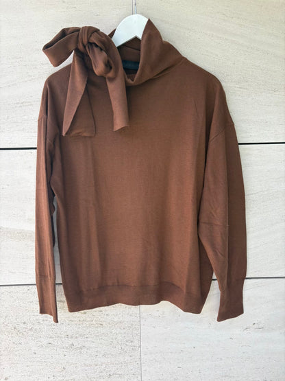 ABSOLUT CASHMERE. Jersey verde cuello extraible cashmere