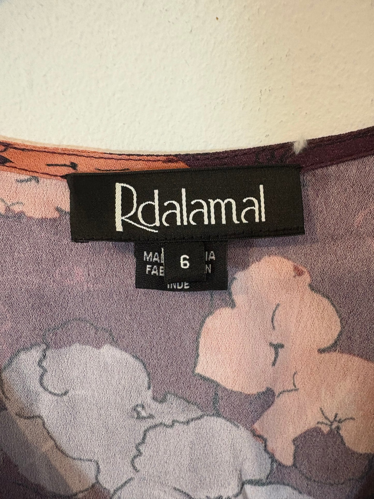 RDALAMAL. Vestido largo estampado aberturas. T 6 (36)