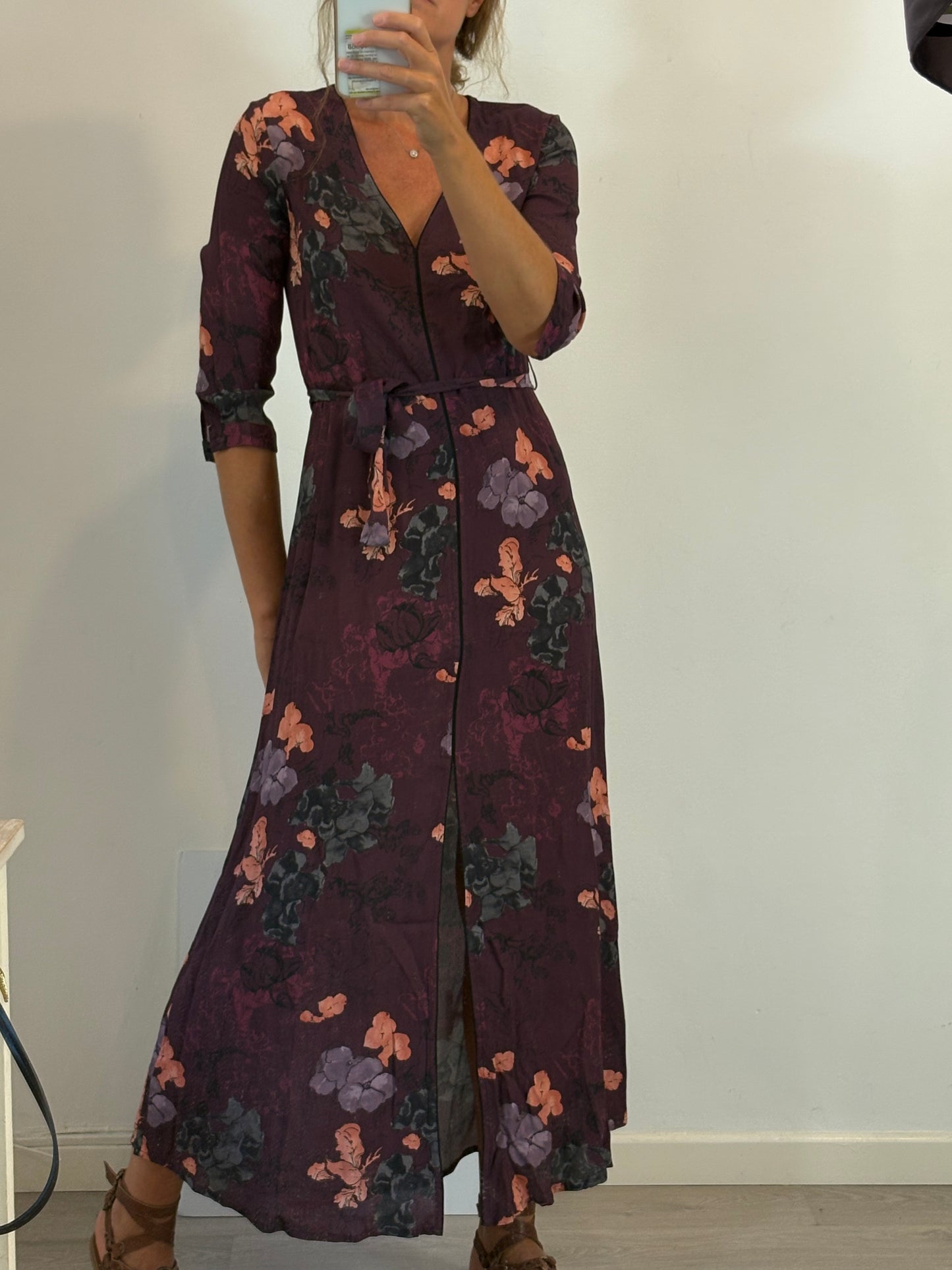 RDALAMAL. Vestido largo estampado aberturas. T 6 (36)