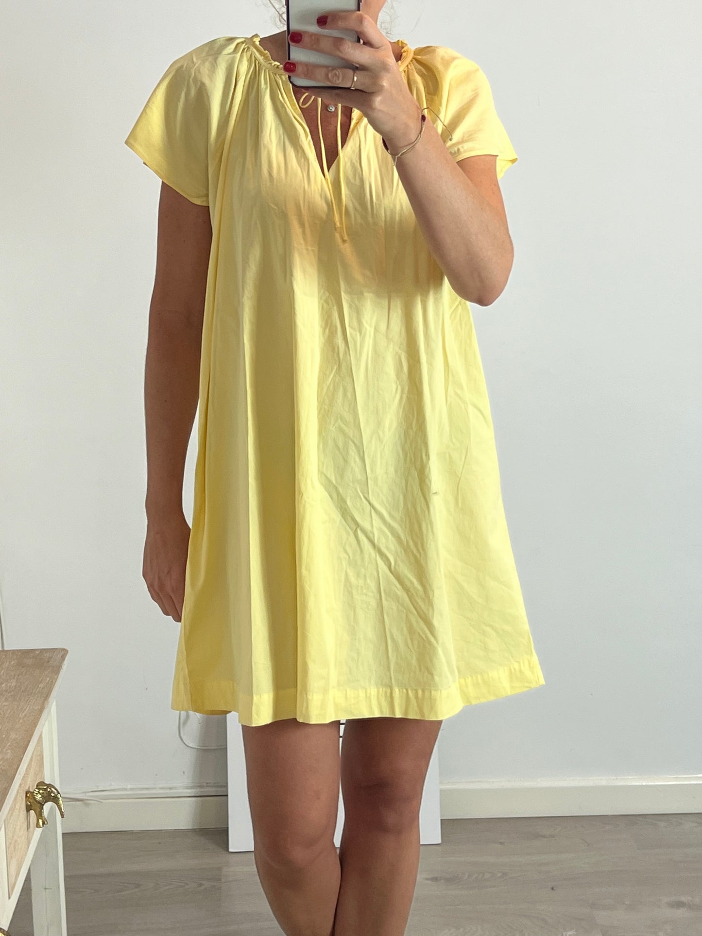 MANGO. Vestido corto amarillo claro. T XL(M/L)