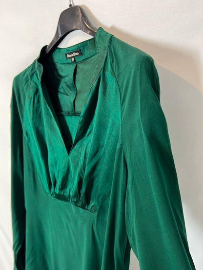 PEDRO DE HIERRO. Blusa verde fluida T.40