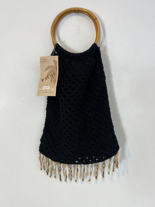 PALME. Bolso negro croché