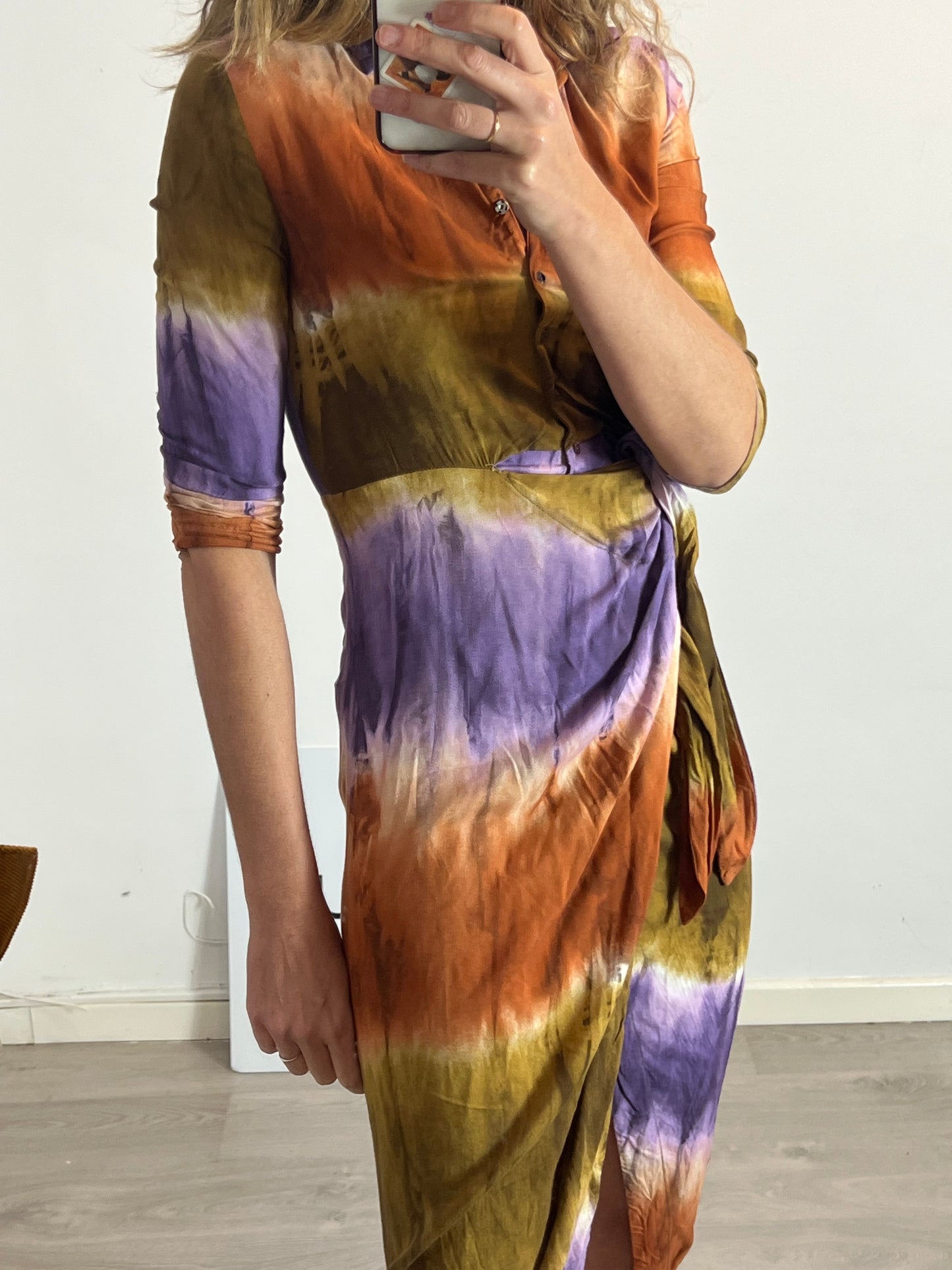 SFERA. Vestido midi tie dye T.s