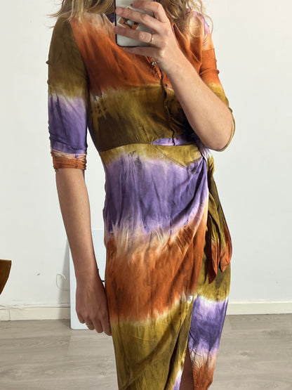 SFERA. Vestido midi tie dye T.s