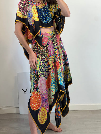 ZAITEGUI. Total look top y falda seda T.s/m