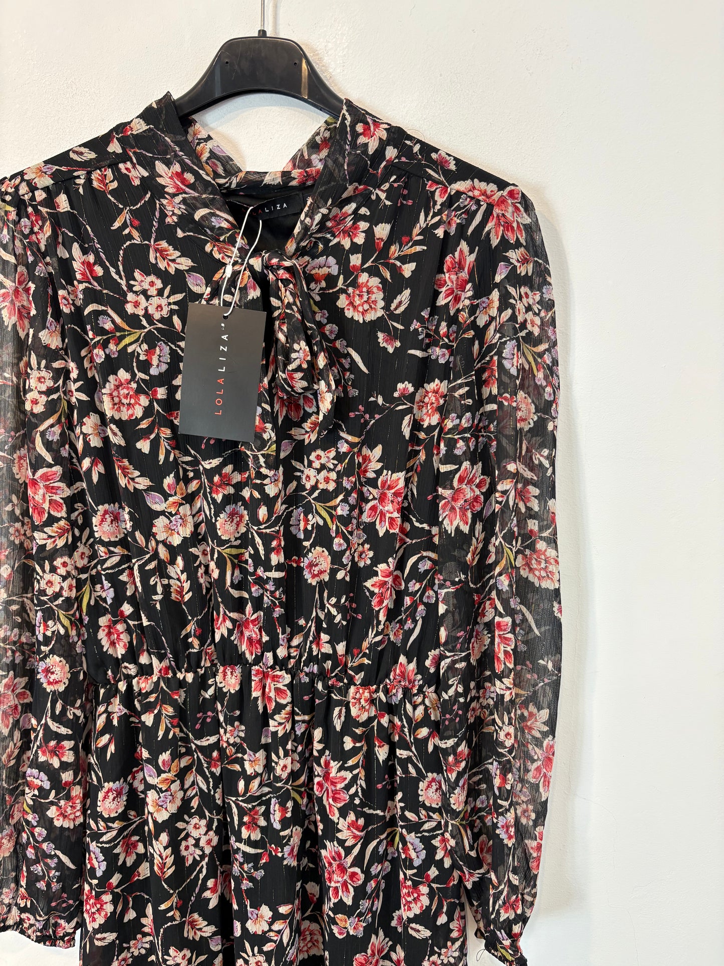 LOLA LIZA. Vestido largo estampado gasa