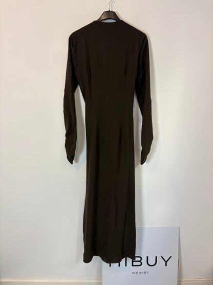 ZARA. Vestido marrón con lana