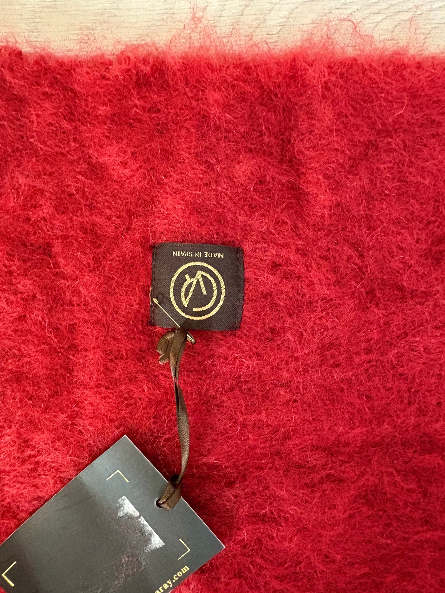 MANTAS EXCARAY. Cuello mohair rojizo