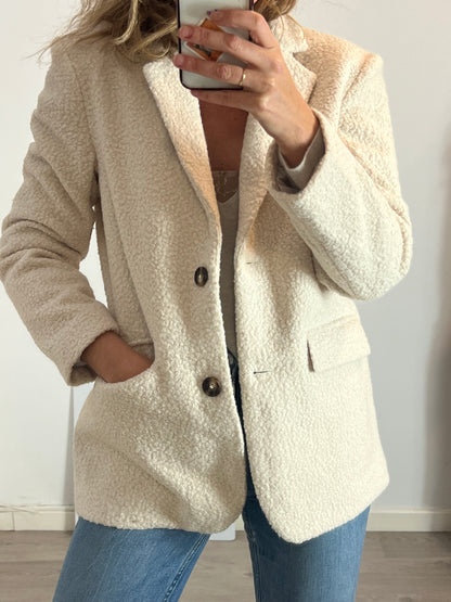 NA&KD. Chaqueta beige borrego estilo T.34 (s/m)