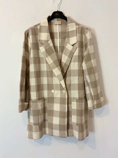 MUS & BOMON. Blazer cuadros beiges algodón