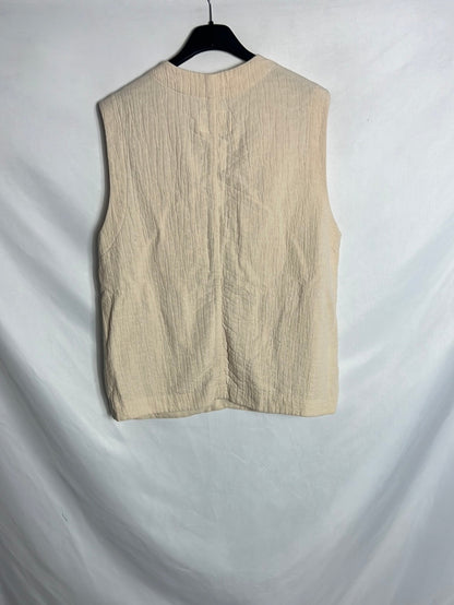 ZARA. Chaleco beige textura . T13-14 años(M)