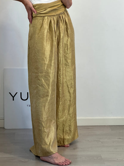 COOSY. Pantalón ancho dorado T.m (TARA)