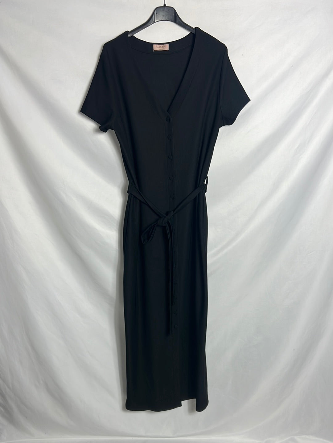 BIMANI. Long black button-down dress. TL