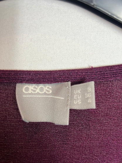 ASOS. Burgundy midi dresses in threads, size 36