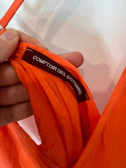 COMPTOIR DES COTONNIERS. Long orange dress T.36