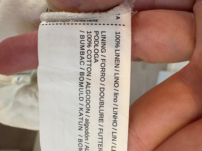 MANGO. Pantalón blanco lino. T S