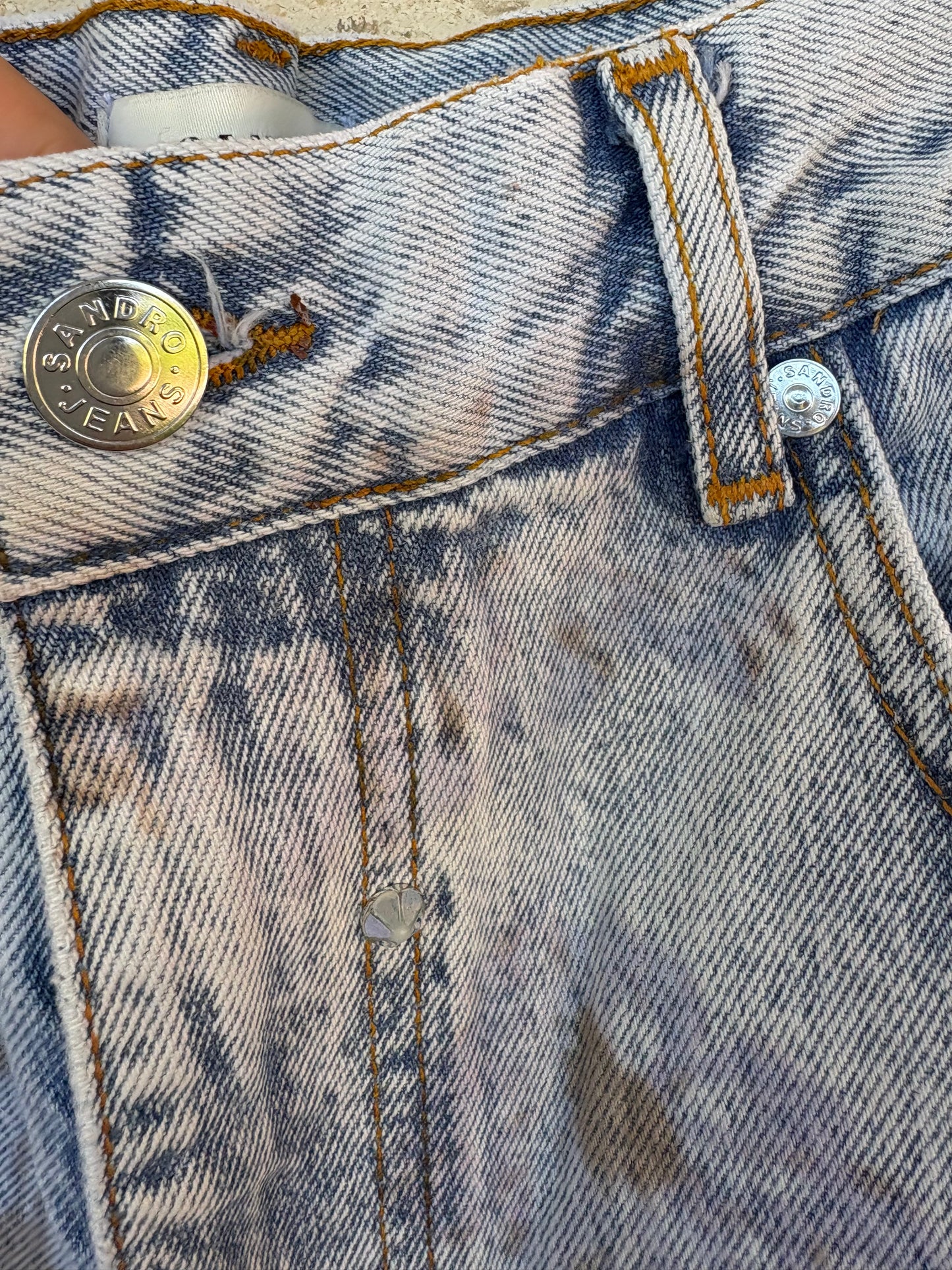 SANDRO. Denim recto flores. T 38