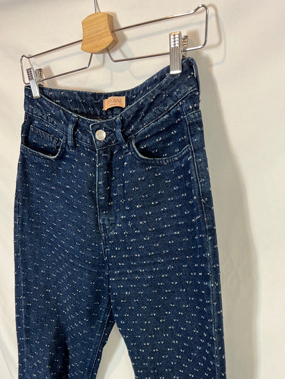 BIMANI. Pantalón denim plumeti T.36(tara)