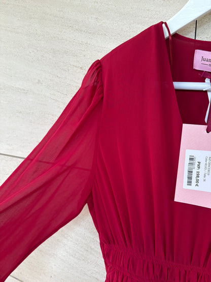 JUAN AVELLANEDA. Vestido fluido plisado