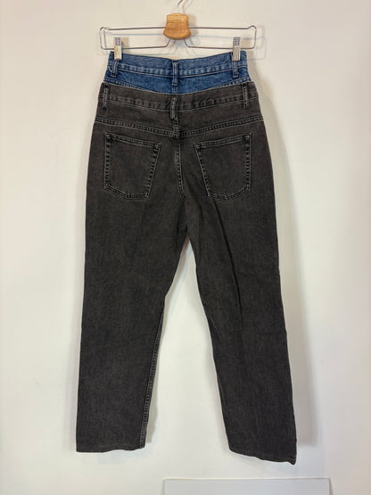 SANDRO. Denim recto doble cintura. T 36