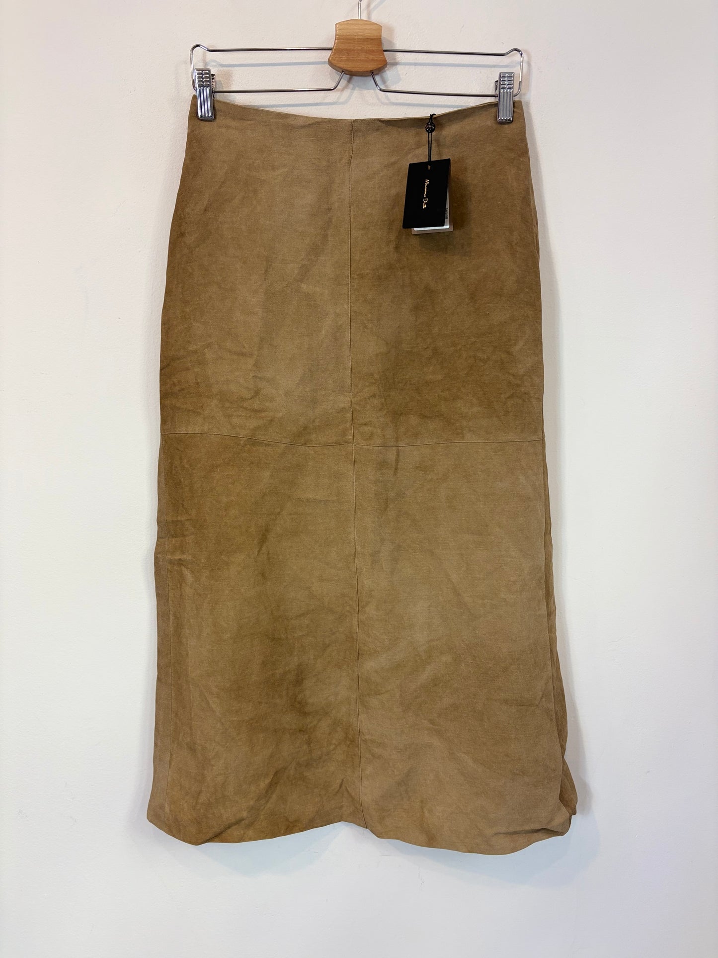 MASSIMO DUTTI. Tan mixed-color midi skirt. Size XS ( S)