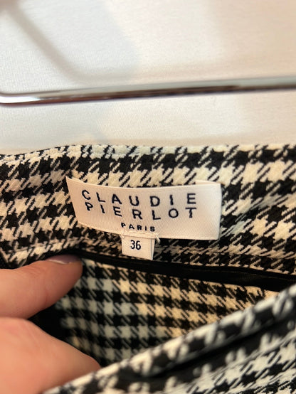 CLAUDIE PIERLOT. Falda corta pata de gallo. T 36