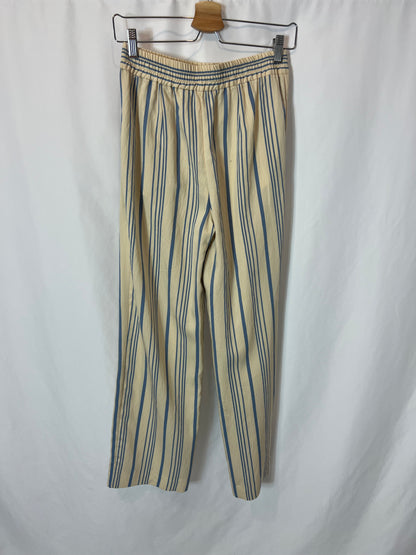 ZARA. Total look beige rayas. T XS