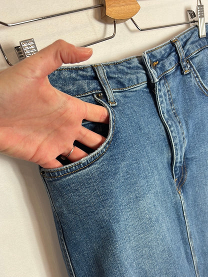 ZARA. Falda denim midi . T M