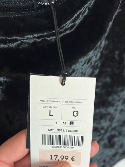 OYSHO. Black velvet top Tl