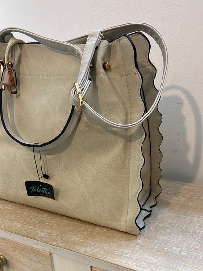TABATHA. Bolso shopper beige