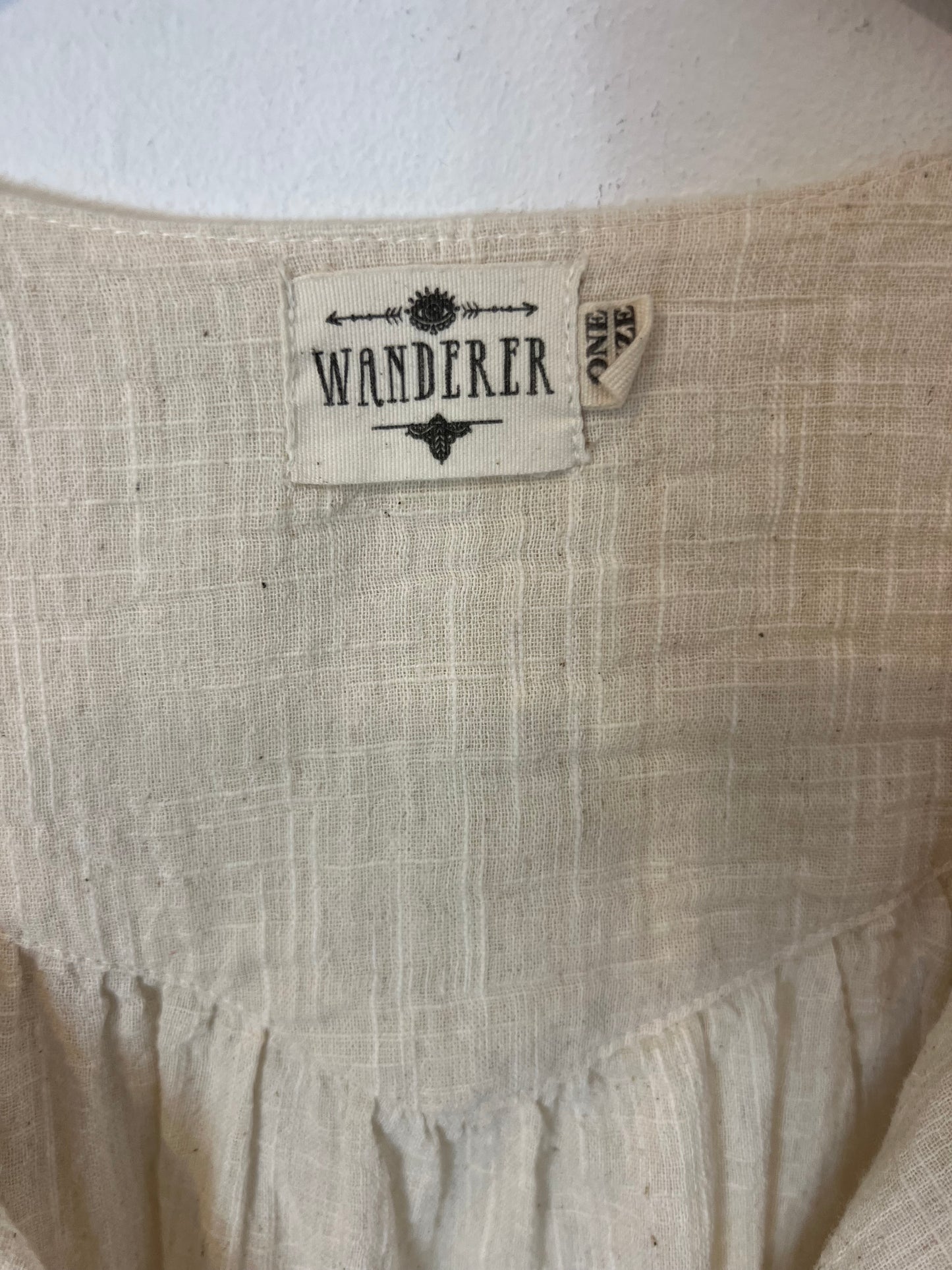 WANDERER MENORCA. Blusón/vestido corto beige algodón. T U (M/L)