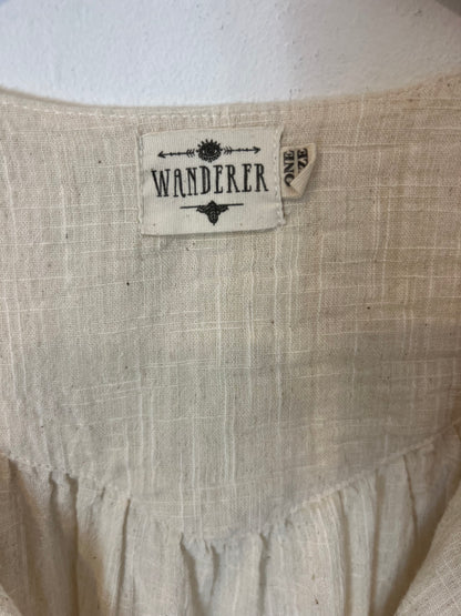 WANDERER MENORCA. Blusón/vestido corto beige algodón. T U (M/L)