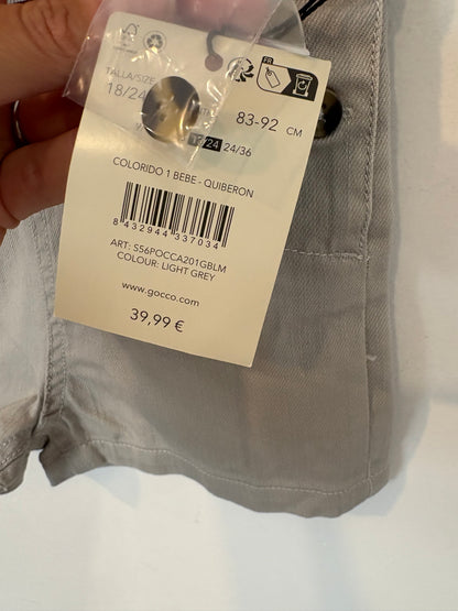 GOCCO. Peto niño denim beige. T 18-24 meses