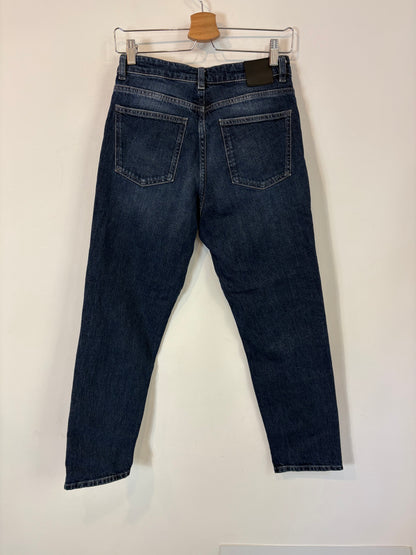 MASSIMO DUTTI. Denim tiro alto recto. T 36
