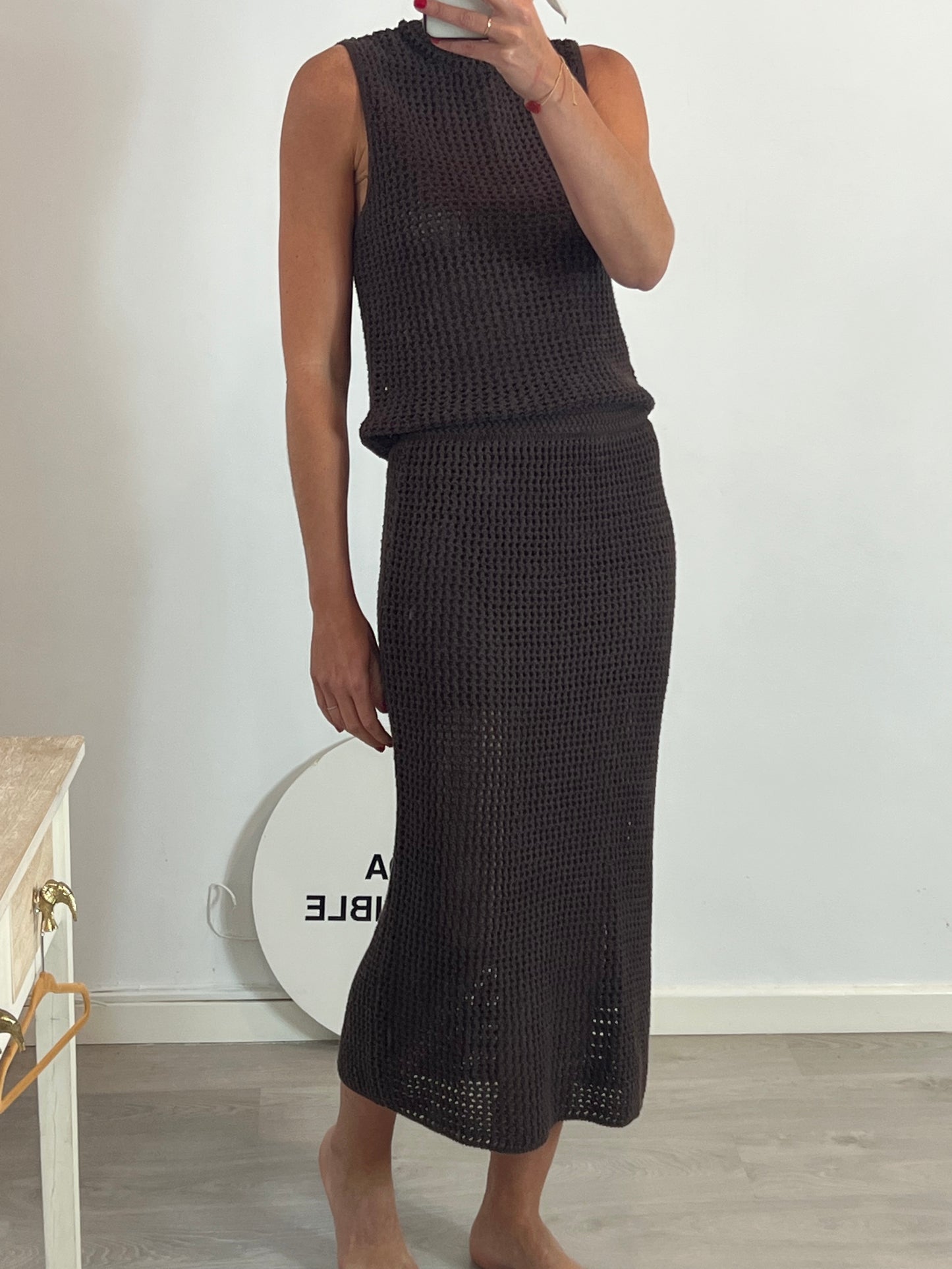 ZARA. Total look punto marrón T.m/l