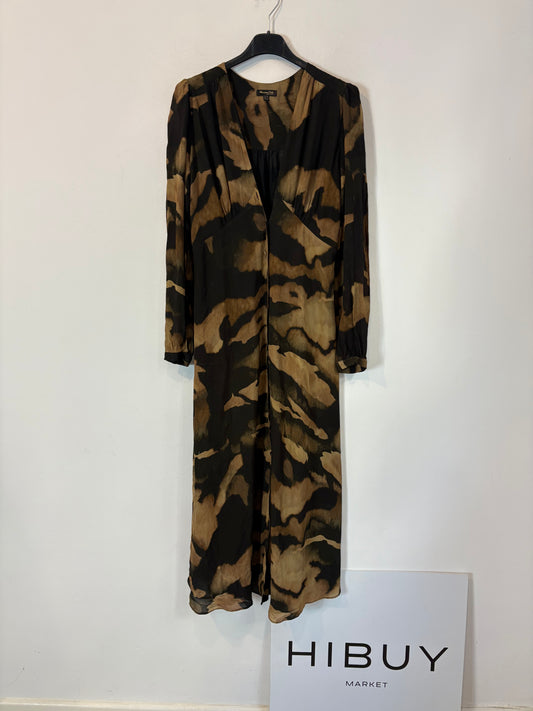 MASSIMO DUTTI. Vestido midi estampado abotonado