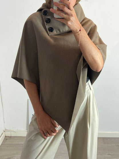 OTRAS. Poncho marrón cuello  TU(m/l)