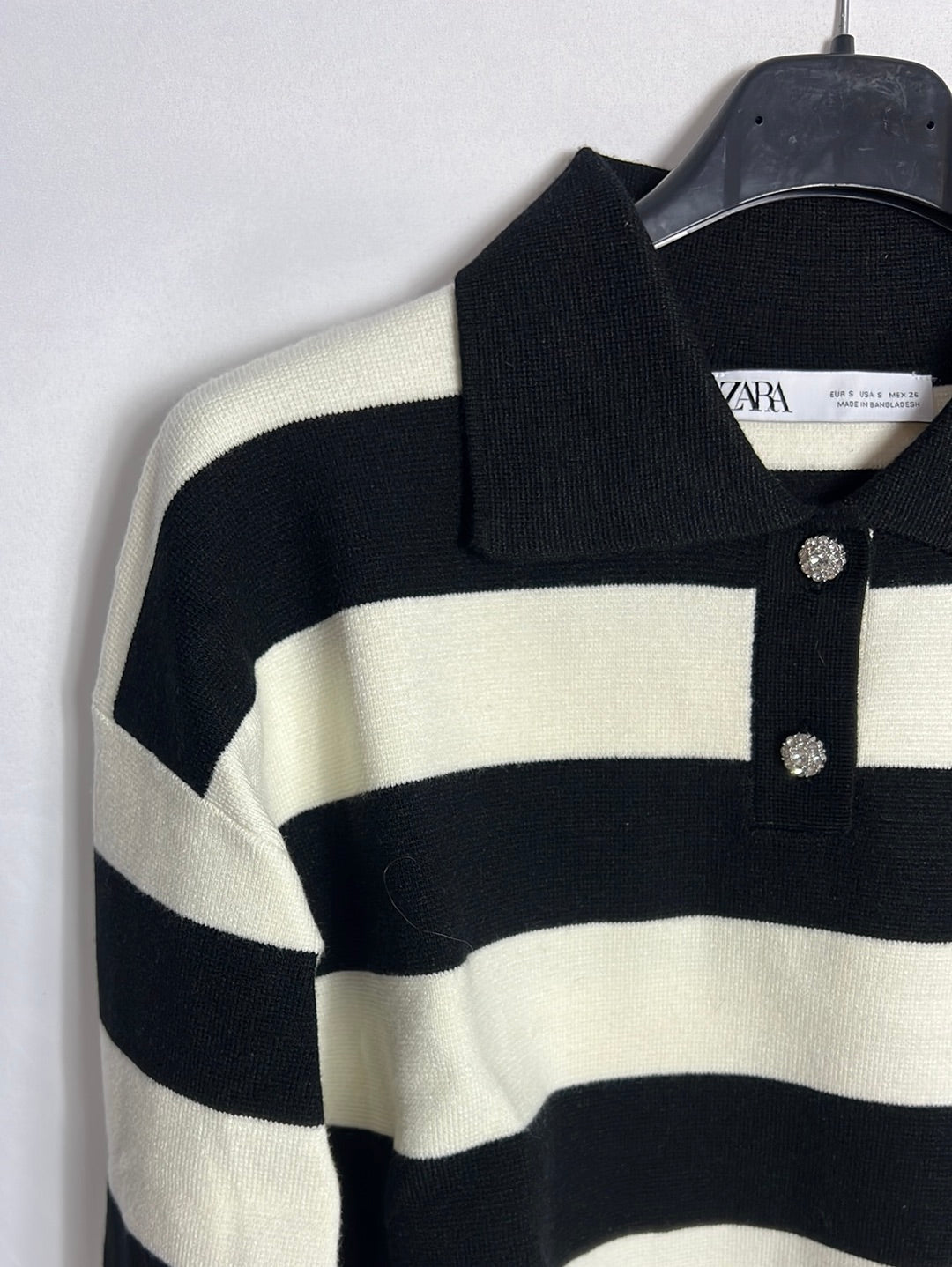 ZARA. Jersey crop rayas. T S