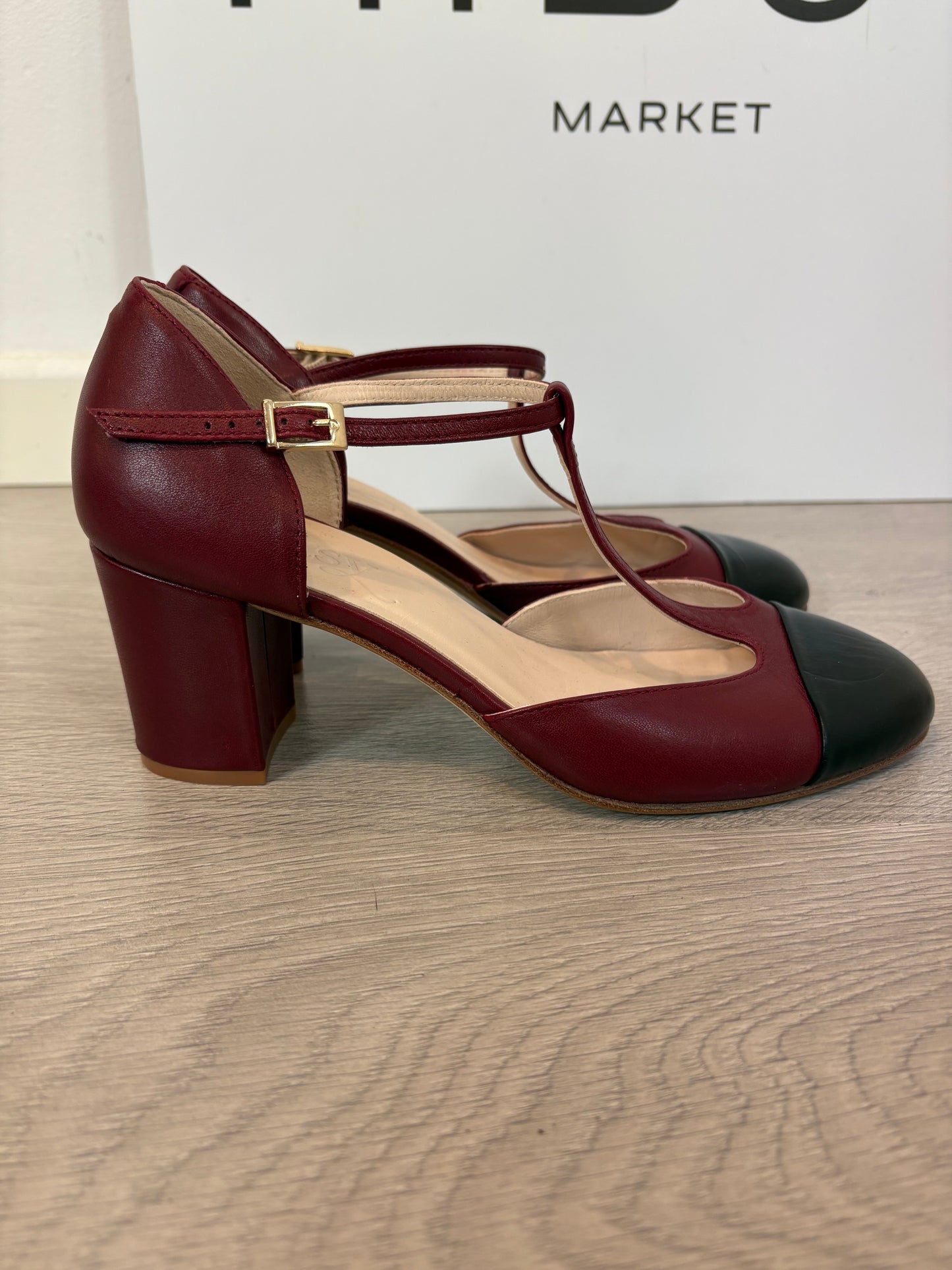 PATSY.  Zapatos Sophie burdeos y negro T 39